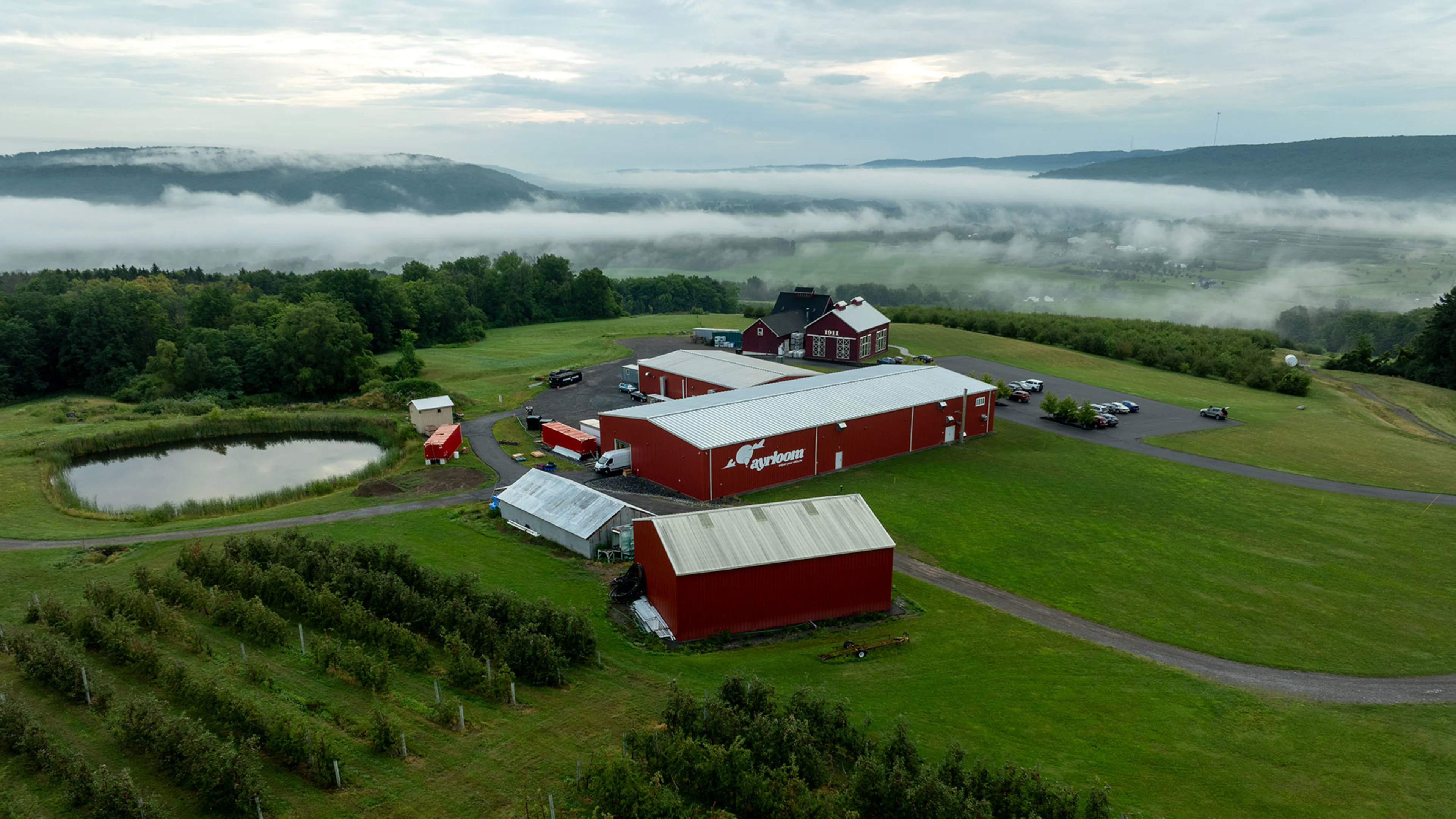 Beak & Skiff Apple Orchards aerial view